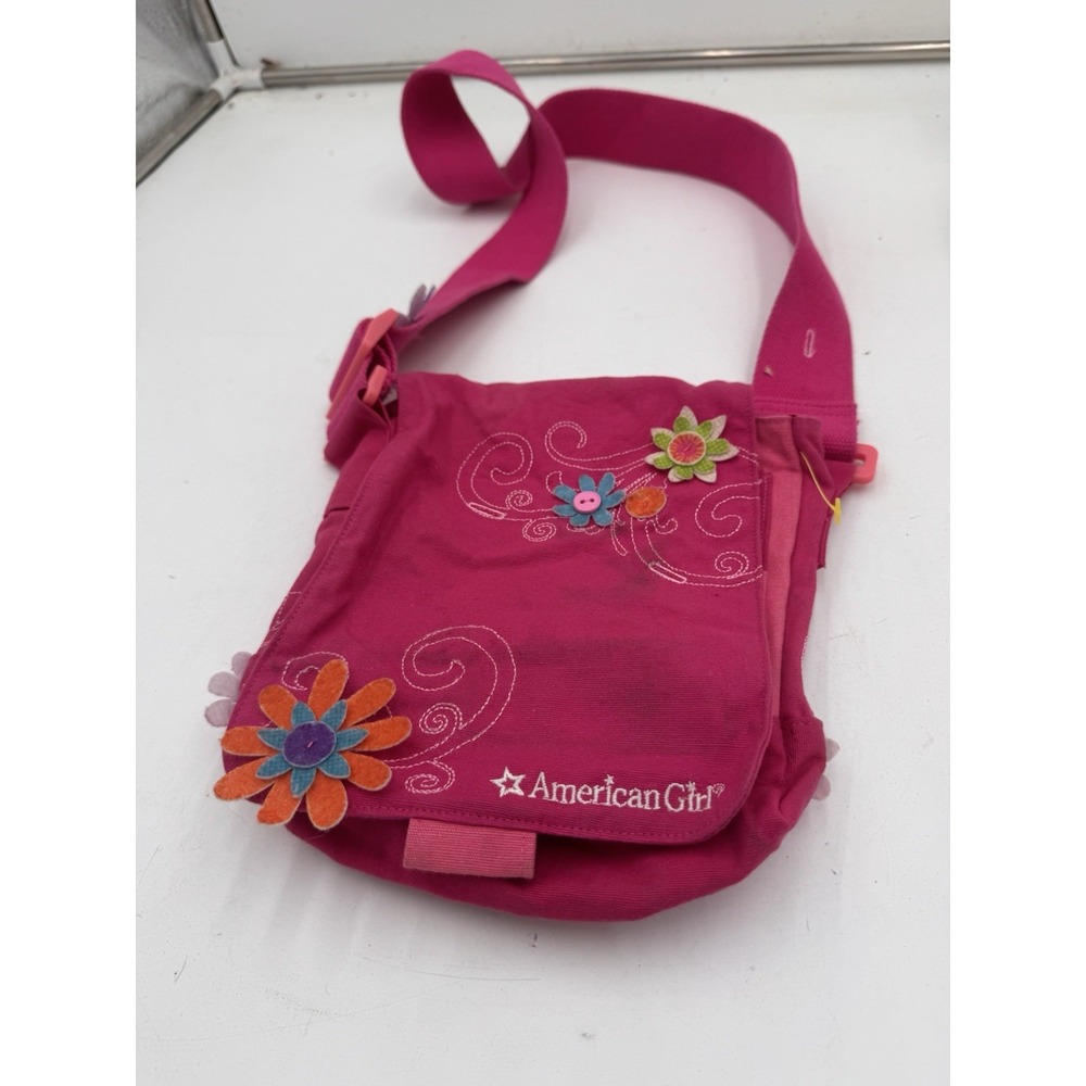 Pink Floral AMERICAN GIRL DOLL Crossbody Girls Purse Handbag ORIGINAL❤️tb46